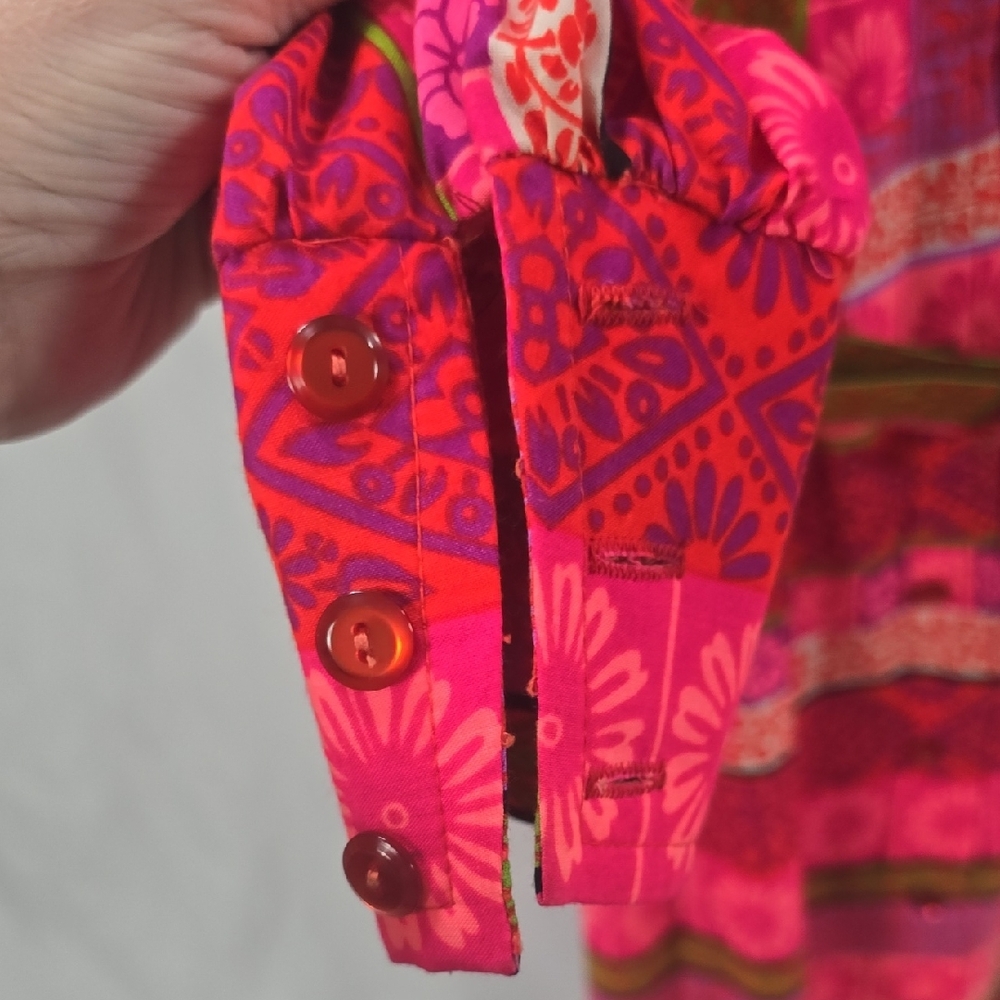 Vintage Alex Coleman Vibrant Button Down Dress - Picture 7 of 11